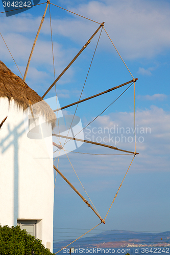 Image of old mill in santorini greece europe  and the sky