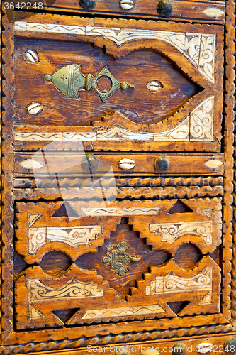 Image of shell  brown  rusty      morocco in   home and safe padlock 