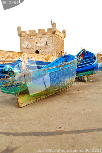 Image of   boat and sea in africa morocco old  