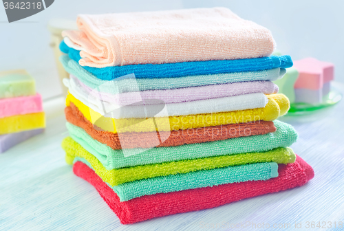 Image of Assortment of soap and towels