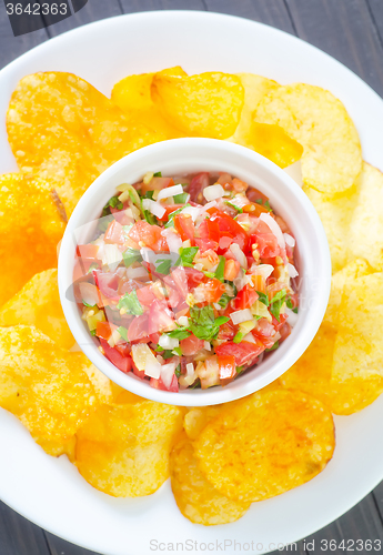 Image of nachos with salsa