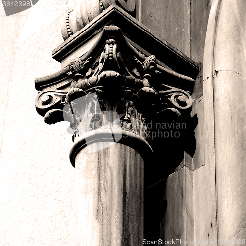 Image of abstract old column in the  country  of europe italy and marble 