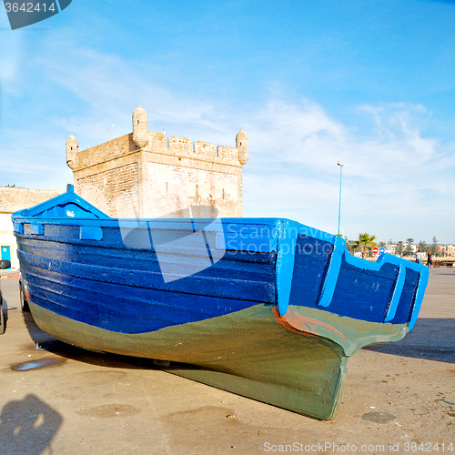 Image of boat   in   africa morocco  old harbor wood    and  abstract pie