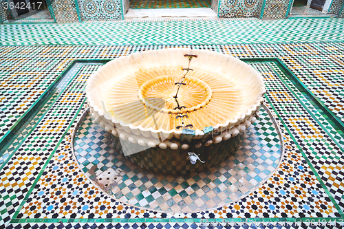 Image of fountain in morocco africa  construction  mousque palace