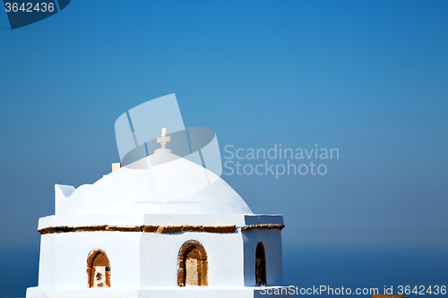 Image of white cross  in santorini  