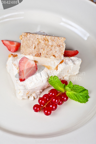 Image of cream berries dessert