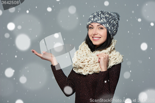 Image of Christmas girl, winter concept.