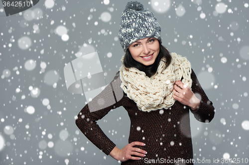 Image of Christmas girl, winter concept.