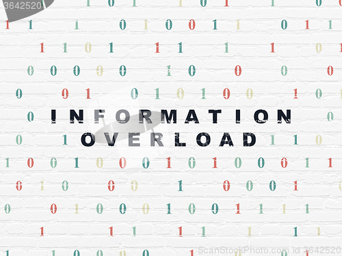 Image of Data concept: Information Overload on wall background
