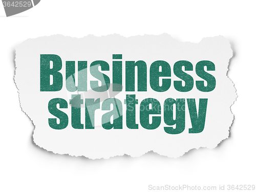 Image of Business concept: Business Strategy on Torn Paper background