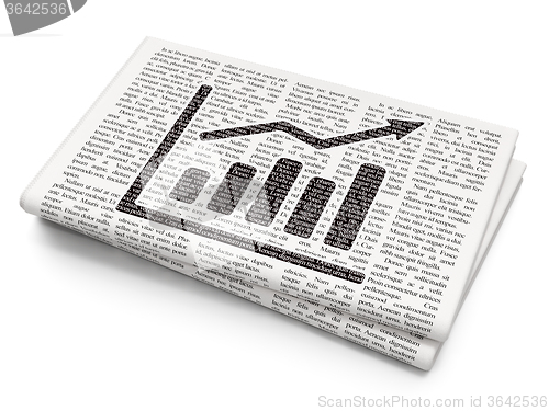 Image of Marketing concept: Growth Graph on Newspaper background