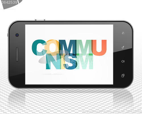 Image of Politics concept: Smartphone with Communism on  display