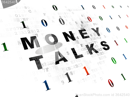 Image of Finance concept: Money Talks on Digital background