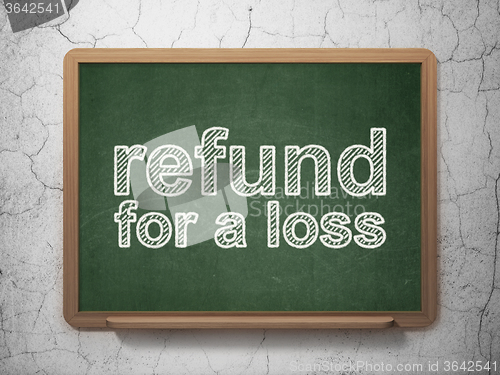 Image of Insurance concept: Refund For A Loss on chalkboard background