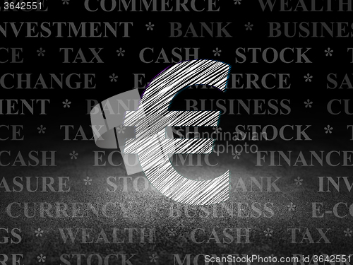 Image of Banking concept: Euro in grunge dark room