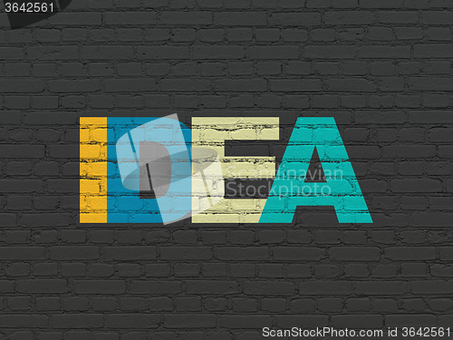 Image of Marketing concept: Idea on wall background