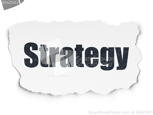 Image of Business concept: Strategy on Torn Paper background