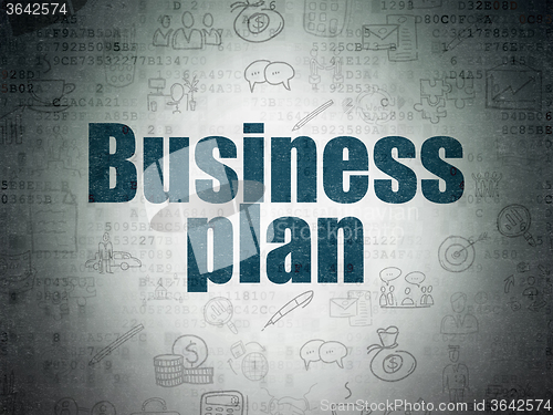 Image of Finance concept: Business Plan on Digital Paper background