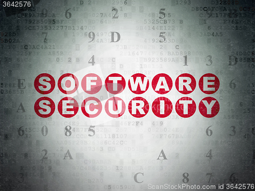 Image of Security concept: Software Security on Digital Paper background