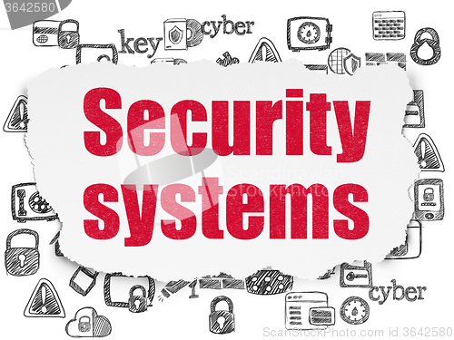 Image of Privacy concept: Security Systems on Torn Paper background