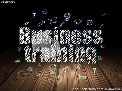 Image of Learning concept: Business Training in grunge dark room