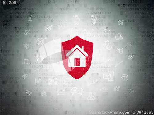Image of Finance concept: Shield on Digital Paper background