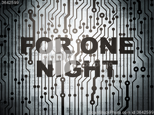 Image of Tourism concept: circuit board with For One Night