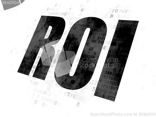 Image of Finance concept: ROI on Digital background