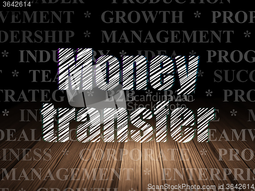 Image of Finance concept: Money Transfer in grunge dark room