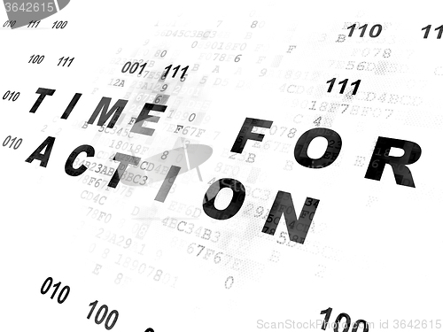 Image of Time concept: Time for Action on Digital background