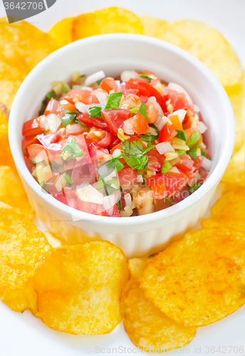 Image of nachos with salsa
