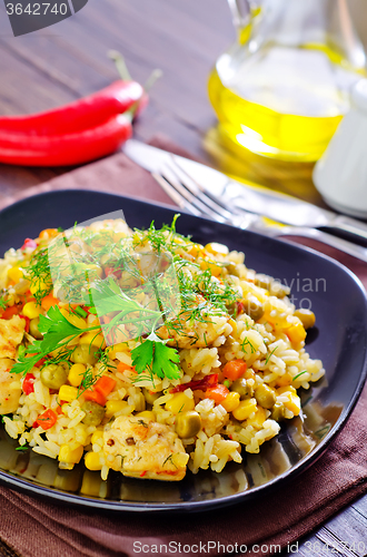 Image of rice with meat