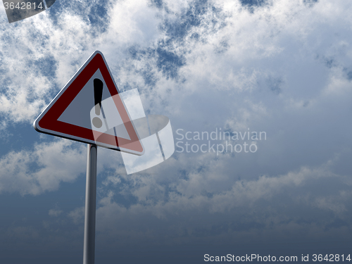 Image of attention roadsign