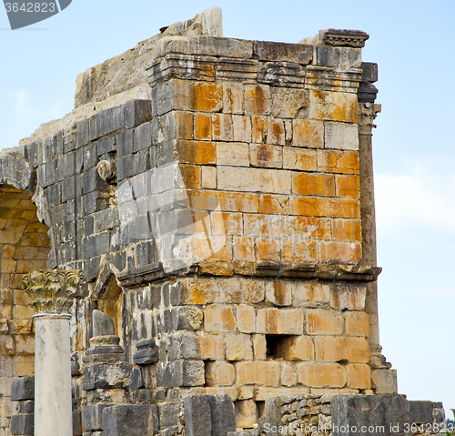 Image of volubilis in morocco africa the old roman deteriorated monument 