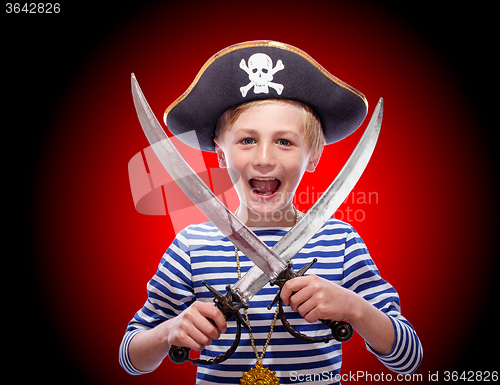 Image of Little boy dressed as pirate