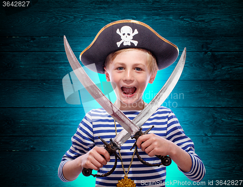 Image of Little boy dressed as pirate