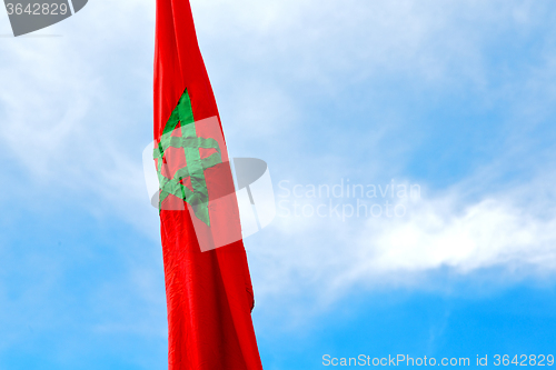 Image of tunisia  waving flag in the blue sky  colour and    wave