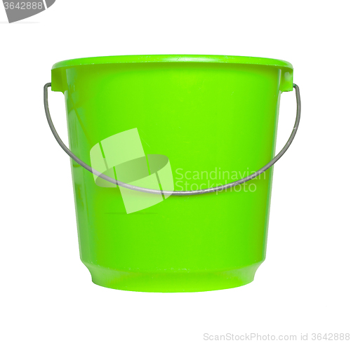 Image of Single green bucket isolated