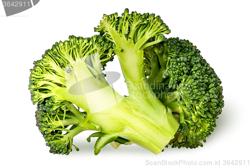 Image of Closeup of whole and half broccoli