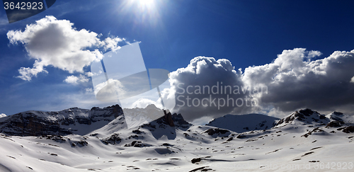 Image of Panoramic view on plateau covered snow