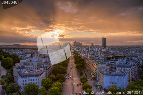 Image of Sunset over La Defense, Paris