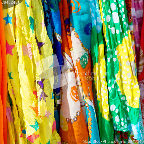 Image of in  greece  accessory colorfull scarf and headscarf old market n