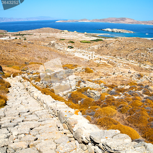Image of temple  in delos greece the historycal acropolis and old ruin si