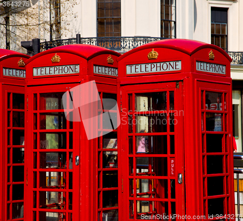 Image of telephone in england london obsolete box classic british icon