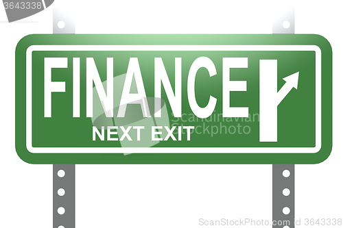 Image of Finance green sign board isolated