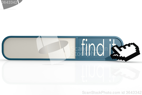 Image of Mouse cursor on the blue find it banner