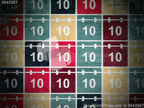 Image of Timeline concept: Calendar icons on Digital Paper background