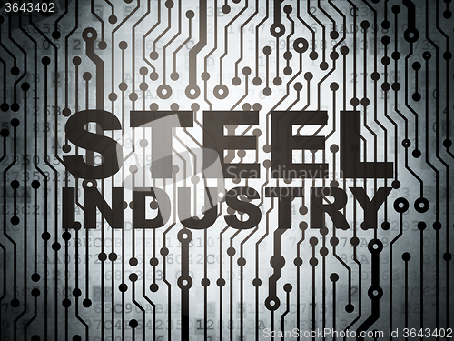 Image of Manufacuring concept: circuit board with Steel Industry