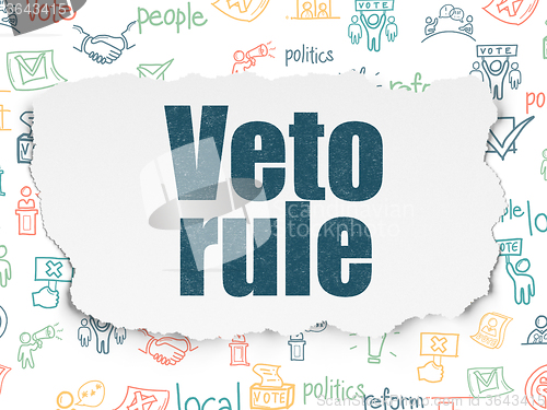 Image of Politics concept: Veto Rule on Torn Paper background