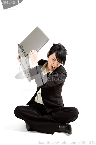 Image of Stressed businesswoman